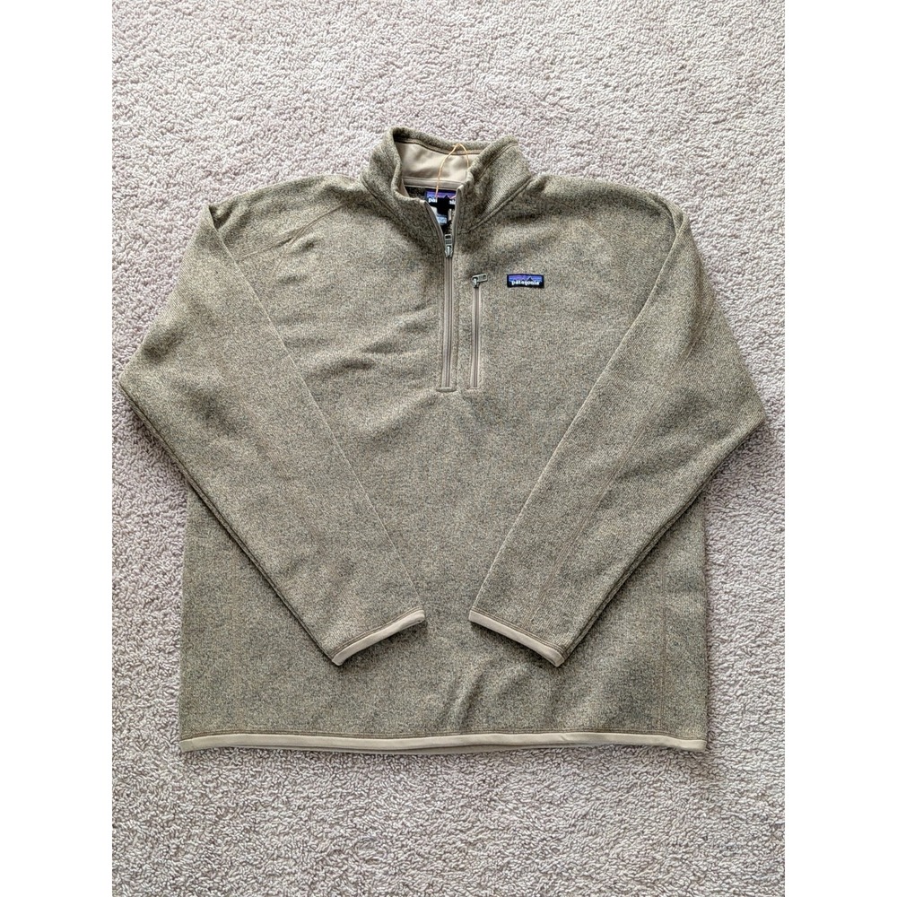 Patagonia Better Sweater 1/4-Zip Fleece Pullover Mens XL NWOT Pocket Beige Tan